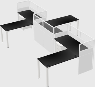 L-shape cubicles