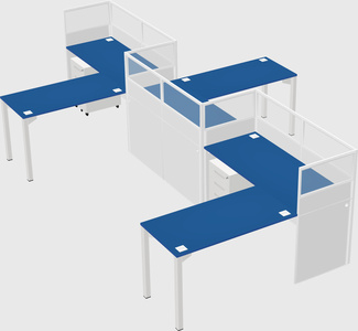 L-shape cubicles