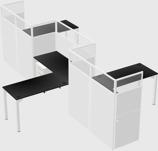 L-shape cubicles