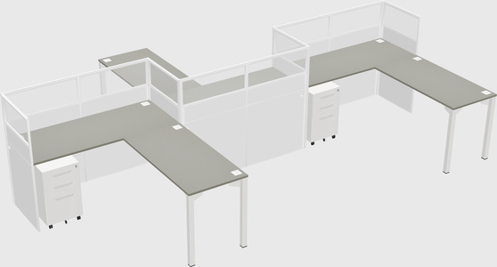 L-shape cubicles