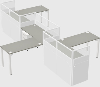 L-shape cubicles