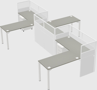 L-shape cubicles