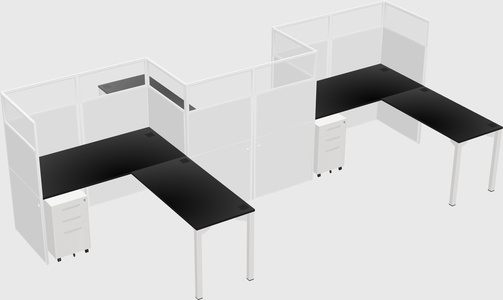 L-shape cubicles