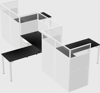 L-shape cubicles