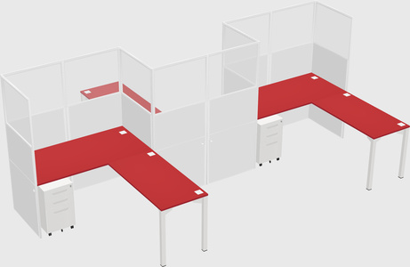 L-shape cubicles