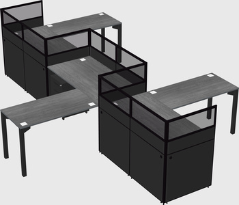 L-shape cubicles