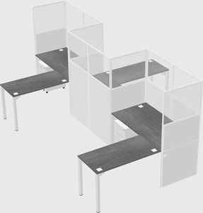L-shape cubicles