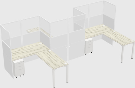 L-shape cubicles