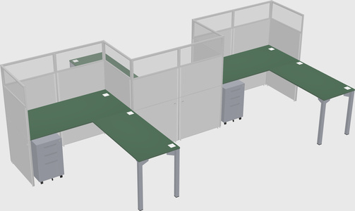 L-shape cubicles