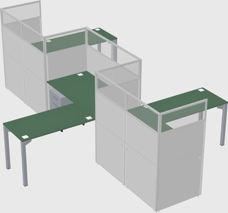 L-shape cubicles