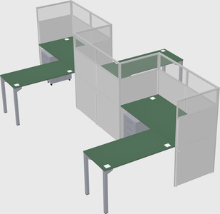 L-shape cubicles