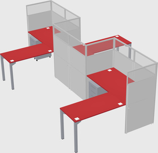 L-shape cubicles