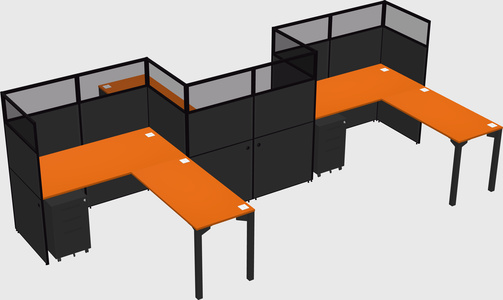 L-shape cubicles