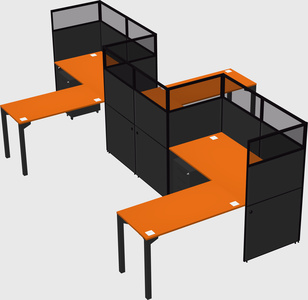 L-shape cubicles