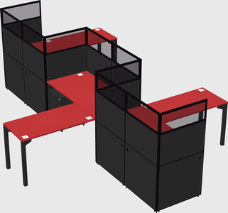 L-shape cubicles
