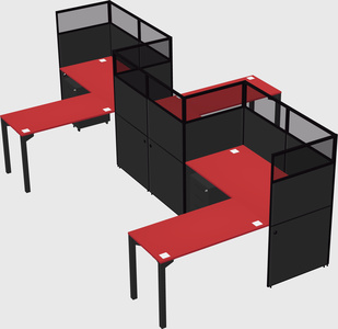 L-shape cubicles