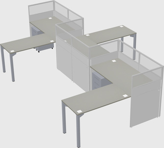 L-shape cubicles