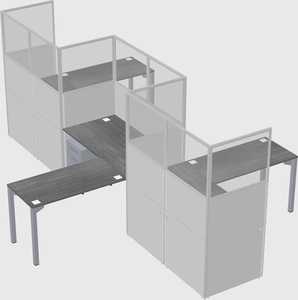 L-shape cubicles