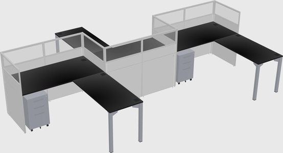 L-shape cubicles