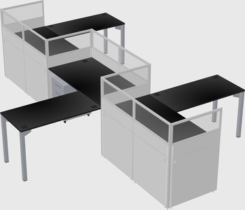 L-shape cubicles