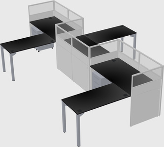 L-shape cubicles