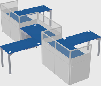 L-shape cubicles