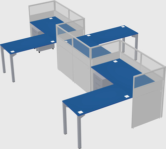 L-shape cubicles