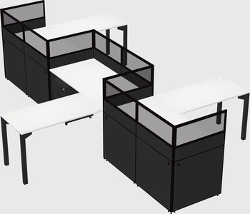 L-shape cubicles