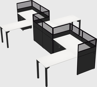 L-shape cubicles