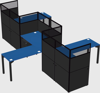 L-shape cubicles