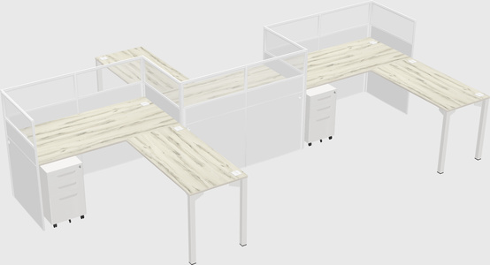 L-shape cubicles