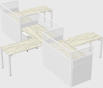 L-shape cubicles