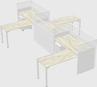 L-shape cubicles