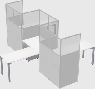 L-shape cubicles