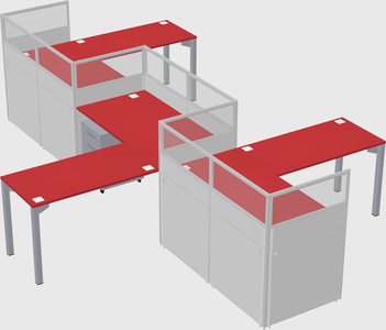 L-shape cubicles