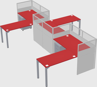 L-shape cubicles