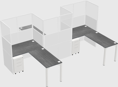 L-shape cubicles
