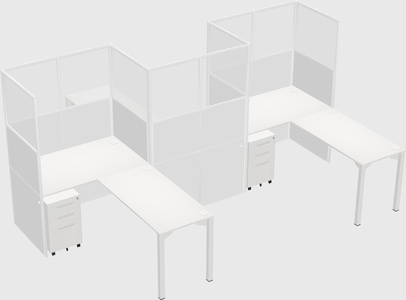 L-shape cubicles