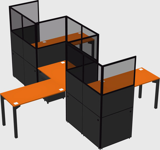 L-shape cubicles