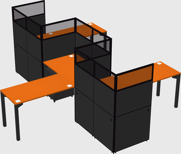 L-shape cubicles