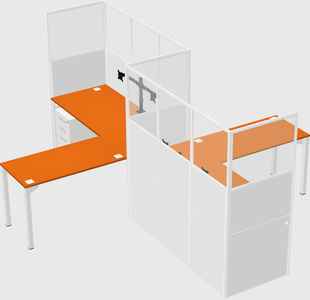 L-shape cubicles