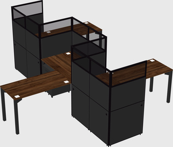 L-shape cubicles