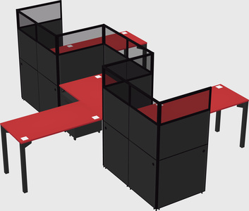 L-shape cubicles