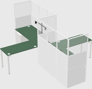 L-shape cubicles