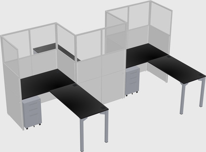 L-shape cubicles