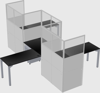 L-shape cubicles