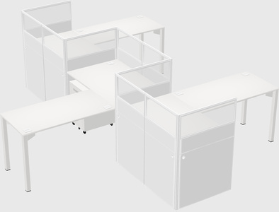 L-shape cubicles