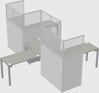 L-shape cubicles