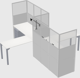 L-shape cubicles