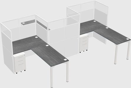 L-shape cubicles